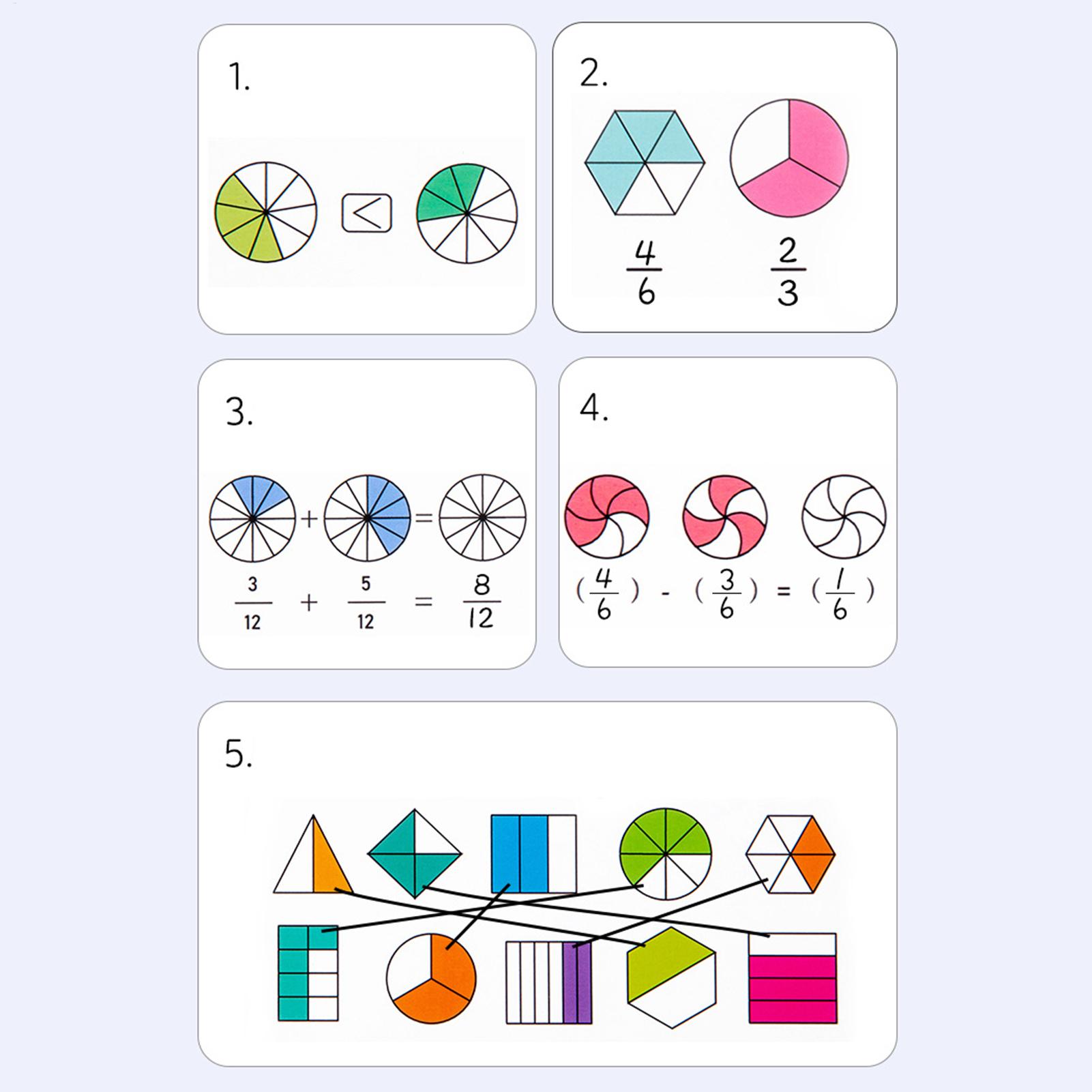 Kids Education Center - Tuiles magnétiques pour les fractions, jeu