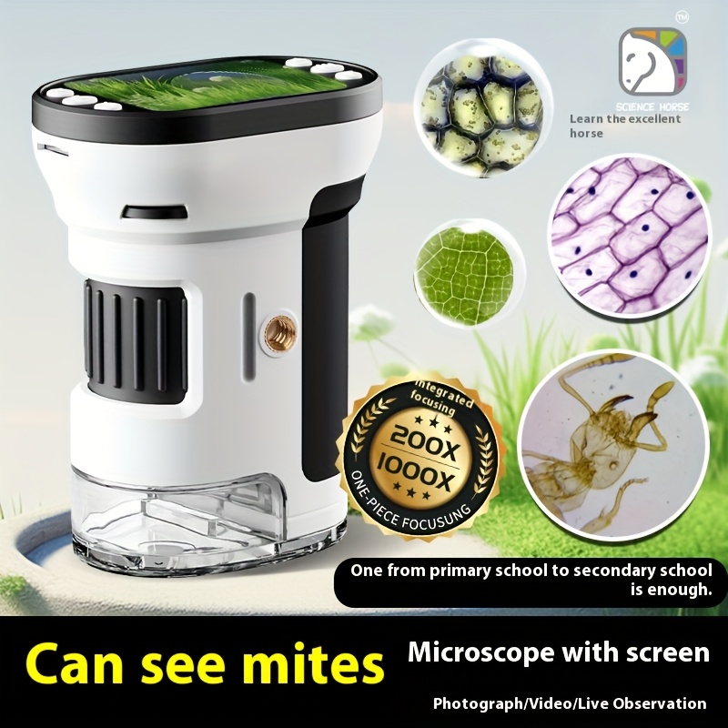 Kids Educational Videos - Kit de microscope biologique pour enfants,