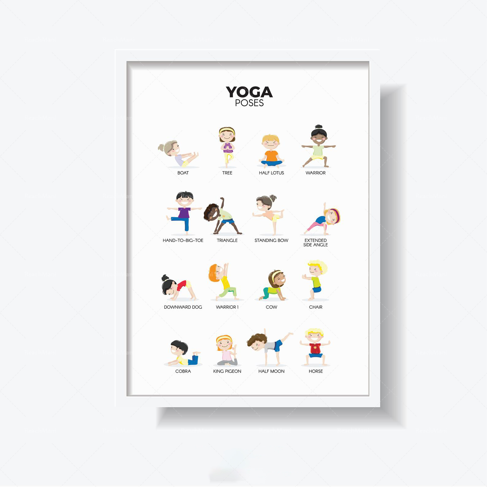 Affiches murales de YOGA, prat - Kids Yoga Education avis et prix