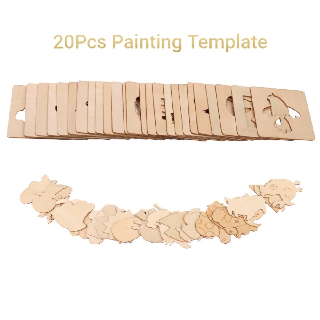 Pochoirs de dessin en bois Mon - Kids Education Template avis et prix